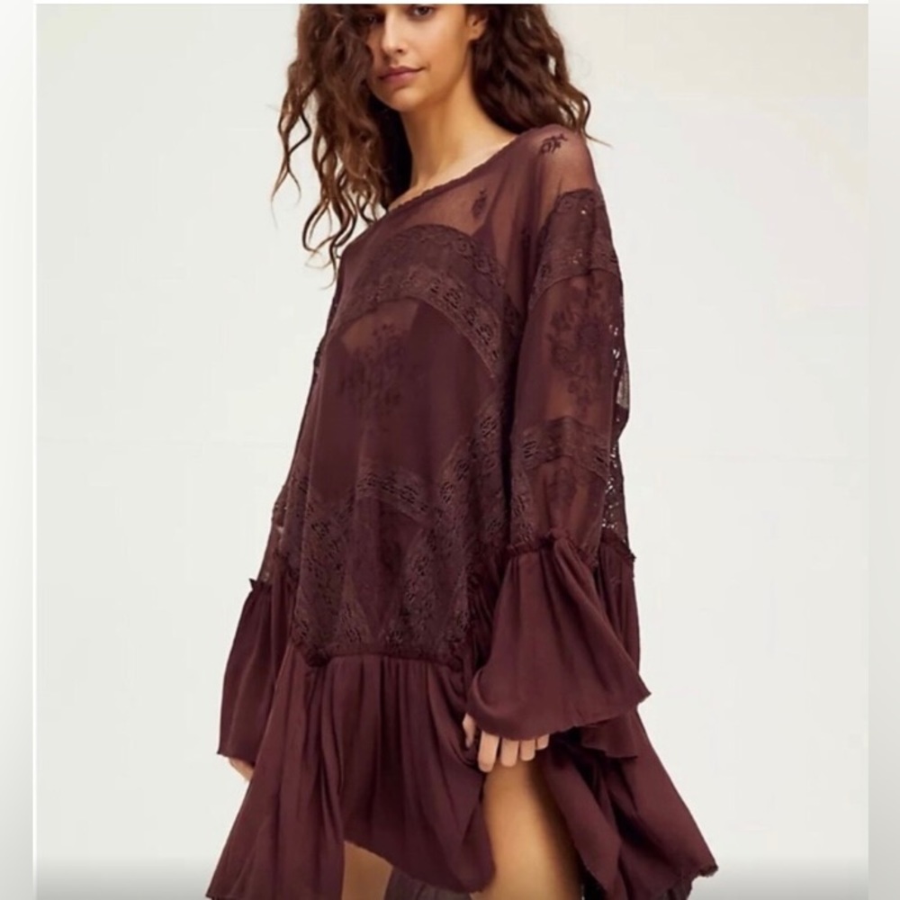 Free People layered in lace swing dress XS